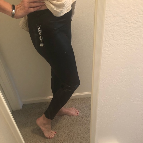 Black Faux Leather High Waist Leggings - Picture 3 of 5